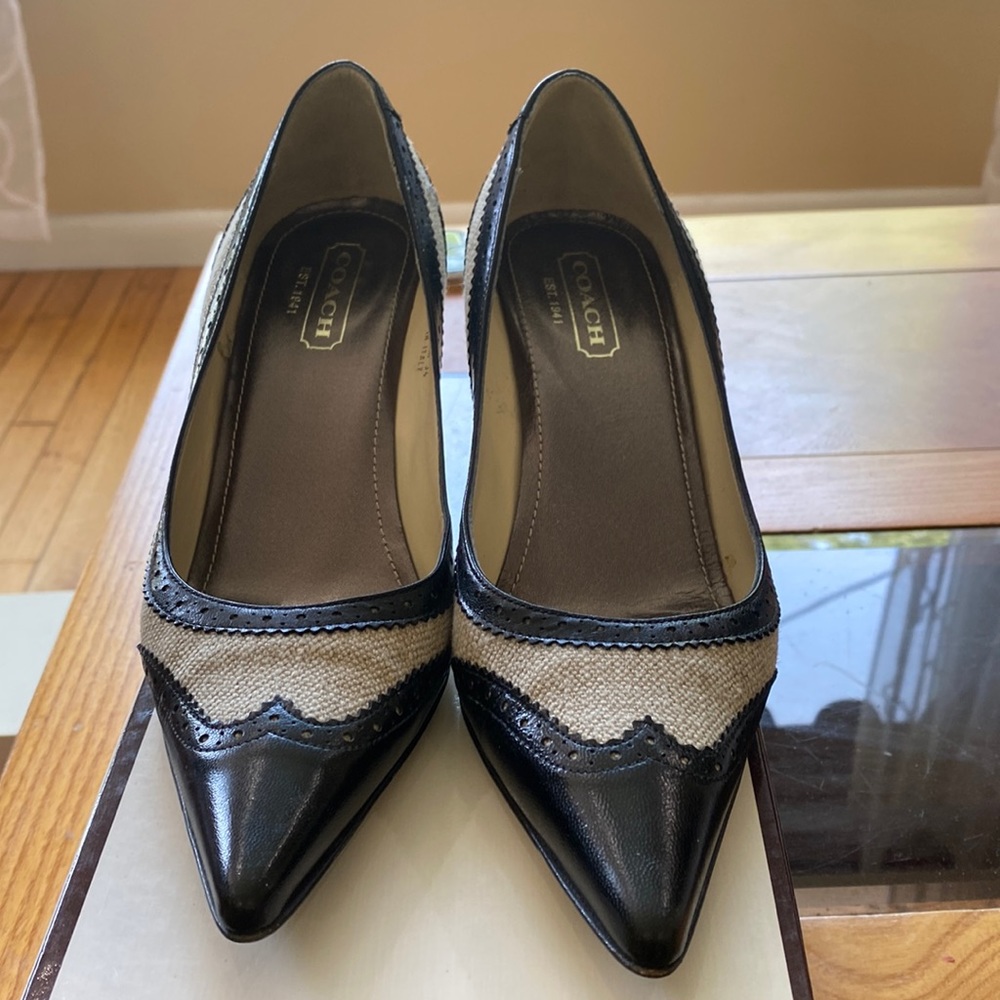 Coach gently pumps. 2 inch heel. Black and Tan
